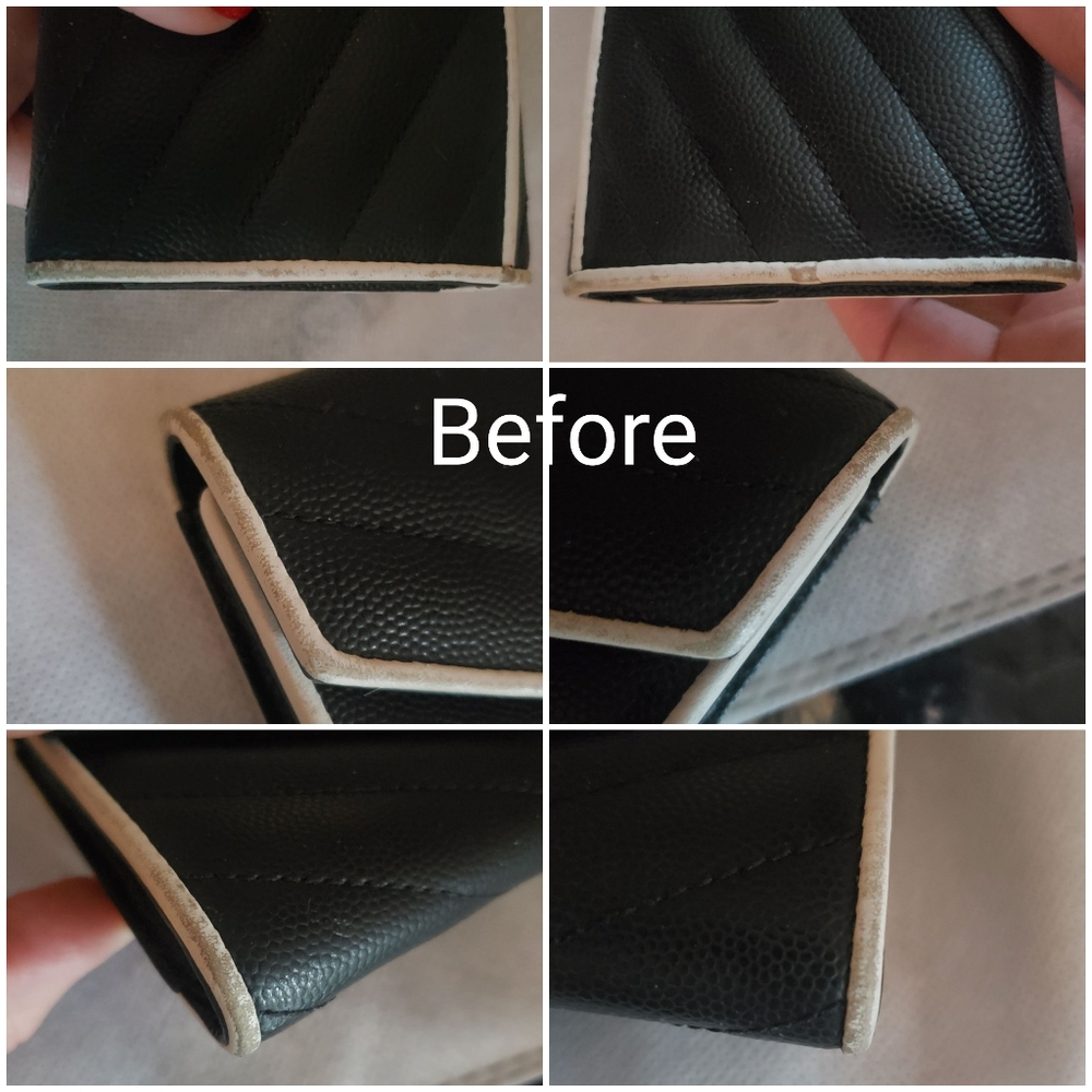 Authentic Pre-owned Yves Saint Laurent Grain De Poudre Compact Envelope Wallet - Picture 8 of 12